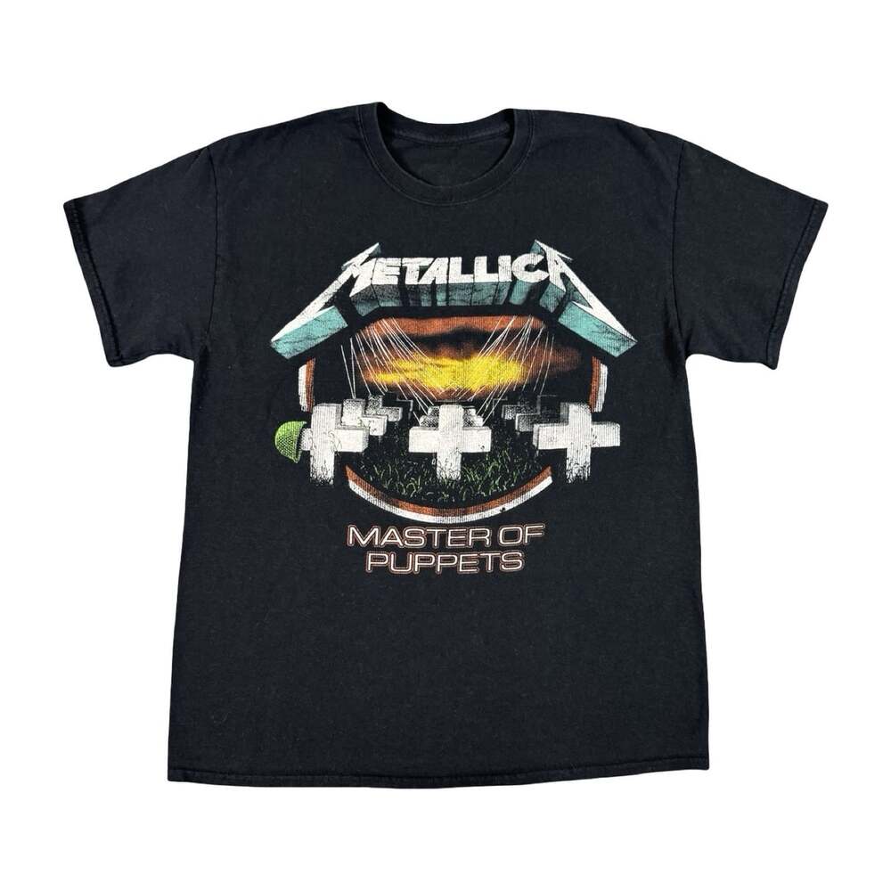 Metallica Master of Puppets Album Cover Black Graphic T-Shirt Size Largs